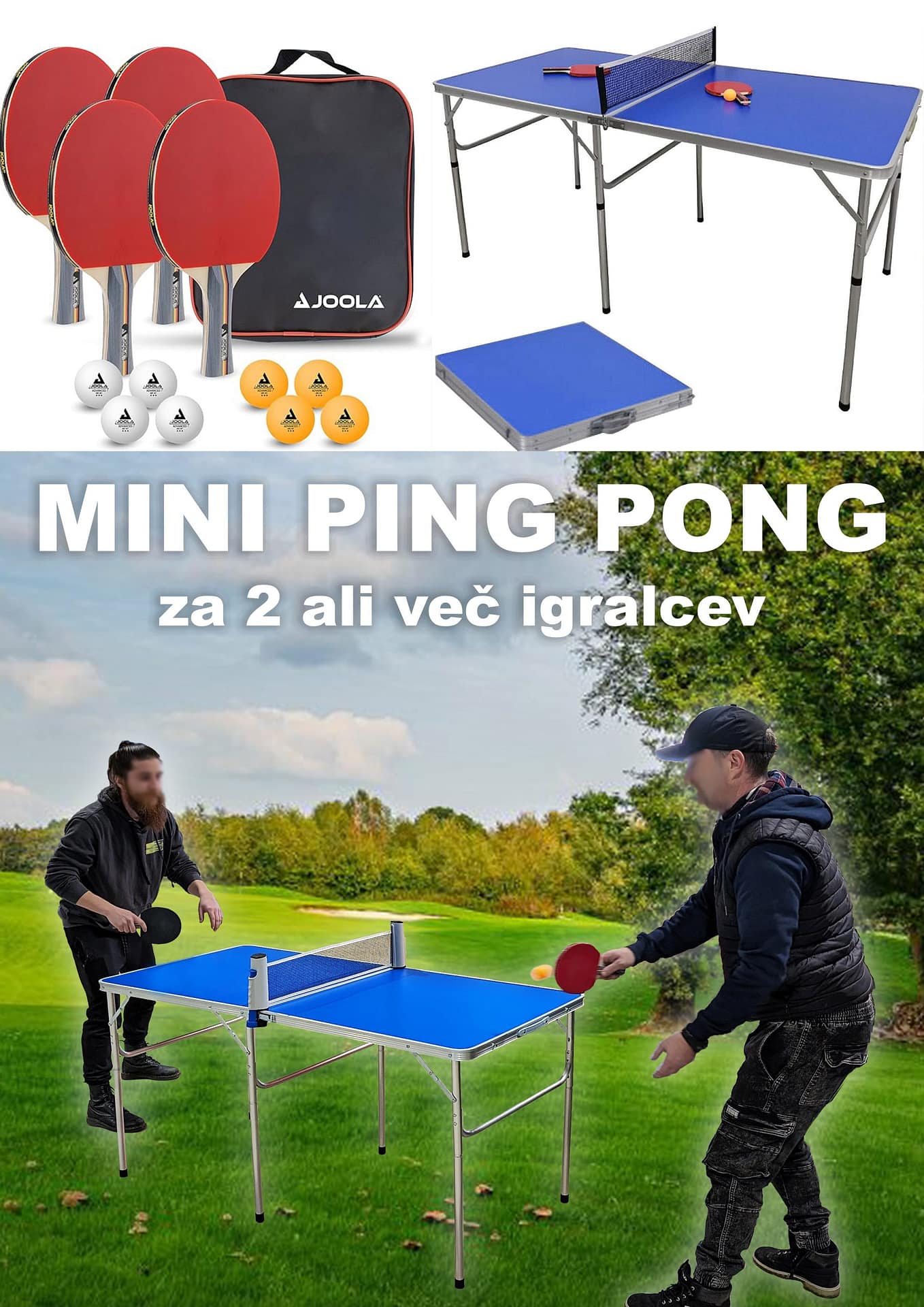 Mini Ping Pong (150 x 75cm). Za 2 ali več igralcev.